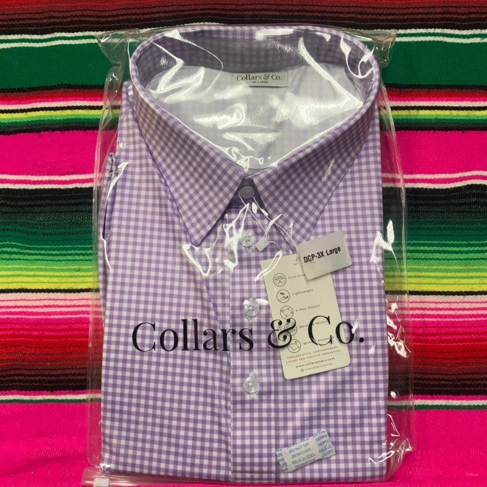 NEW Collars & Co. Oxford Button Down Collar Polo‎ Short Sleeve Shirt